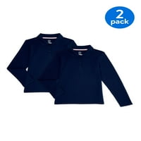 Wonder Nation Girls Plus školske uniforme Polo košulje s dugim rukavima, paket vrijednosti, veličine 10-16