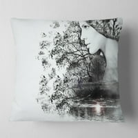 Dizajn žena i ljepota prirode - pejzažni tiskani jastuk za bacanje - 18x18