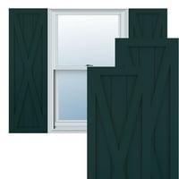 Ekena Millwork 12 W 61 H TRUE FIT PVC Single X-Board Farmhouse Fiksna nosača, toplinska zelena