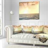Dizajn prelijepi morski pejzaž s oblacima preko - jastuk za bacanje fotografija na plaži - 16x16