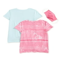 Wonder Nation Girls Tiskane i solidne majice za uvijanje, 2-pack, veličine 4- & Plus