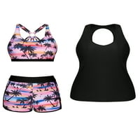 Chama Womens Plus Swim Swimsoits Conped Tankini kupaći kostimi s prikrivenim tiskanim atletskim kupaćim kostima