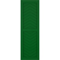 Ekena Millwork 18 W 63 H TRUE FIT PVC DVE PANE CHEVRON MODERNI STIL SILEKTIVNI BOLES TRENINE, Viridian Green