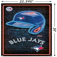 Toronto Blue Jays - plakat neonske kacige s push igle, 22.375 34