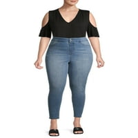 Ženska majica veličine & veličine plus s ramena