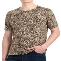 Jedinstvene ponude muške majice s leopardom s kratkim rukavima s okruglim vratom