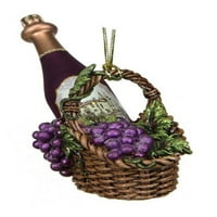 4,5 toskanska vinarija Ljubičasta staklena boca vina u košari Božićni ukras