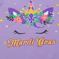 Mardi Gras Girls Unicorn majica s kratkim rukavima, veličine 4-18