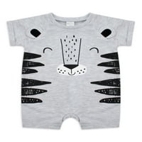 Petit Lem Baby Boy Heather Grey Romper