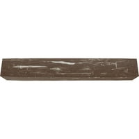 Ručno rađena drvena stropna greda od 12 1 16 16, 3-strana, Vintage mahagoni