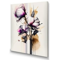 Designart Pink Orchid Flower na apstraktnoj fuziji I platno zidna umjetnost