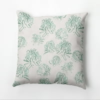Jednostavno Daisy Tumbly Blossom Dekorativni jastuk za bacanje, zelena bijela
