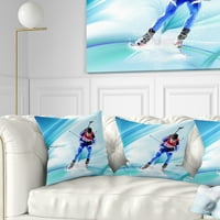 DesignArt Extreme Muški skijaš - jastuk za bacanje portreta - 16x16