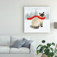 Zaštitni znak likovne umjetnosti 'Božićne mačke i psi III' platno umjetnost Victoria Borges