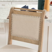 Linon Findley 26 Counter stolica, rustikalno siva pranja s prirodnom tkaninom