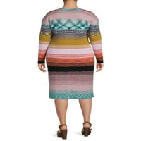 Terra & Sky Women's Plus veličine džemper haljina i kardigan set