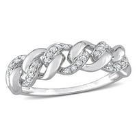Ovalni prsten od srebra od srebra s dijamantom u karatima