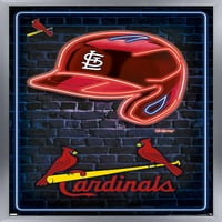 St. Louis Cardinals - neonski plakat na zidu s kacigom, uokviren 14.725 22.375