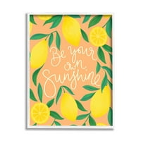 Budite svoje vlastito sunčevo limunovo plodove Inspirativna grafička umjetnost bijela uokvirena umjetnička print