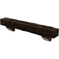 Ekena Millwork 6 H 10 D 48 W Riverwood Fau Wood Kamin Mantel Kit s Ashford Corbels, Premium Aged