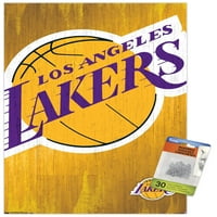 Los Angeles Lakers - Poster zida logotipa s push igle, 14.725 22.375