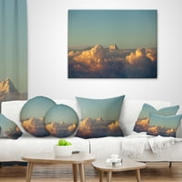 Designart Orange Clouds Šareni zalazak sunca na nebu - pejzažni tiskani jastuk za bacanje - 18x18