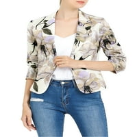 Jedinstvene ponude ženskog cvjetnog tiskanog jakne zacrtani rever otvoreni prednji bluz