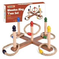 Zabavno Male igračke Drveni prsten za bacanje igra s nosačem, zatvorenom vanjskom zabavom za sve uzraste
