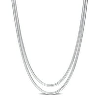 Miabella ženska srebrna 2-komadna ogrlica za lanac