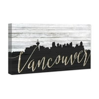 Wynwood Studio Cities and Skylines Wall Art Canvas Printins 'Vancouver Skyline' Sjevernoamerički gradovi - crno,