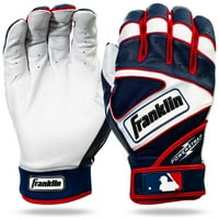 Franklin Sports MLB rukavice za udaranje moćnog remena - Pearl, mornarice, crvena - omladina velika