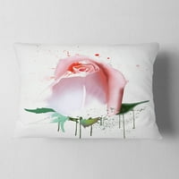 DesignArt ružičasta ruža s prskanjem boja - jastuk za cvjetni bacač - 12x20