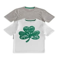 Wonder Nation Boys Boys Saint Patrick's Day Graphic Majice s kratkim rukavima veličine 4- & Husky