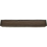 Ekena Millwork 10 W 4 h 22'l 3-strana Riverwood Endurathane Fau Wood Strop greda, prirodni mahagoni