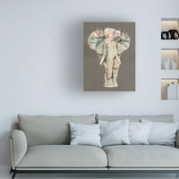 Jennifer Goldberger 'Cvjetna kruna slon II' platno umjetnost