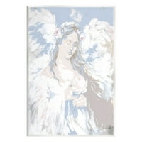 Stupell Industries Elegantni anđeoski ženski slikanje bijele ruže Umjetnost Umjetnička umjetnost, dizajn Debi Coules