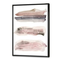 DesignArt 'Plavi i ružičasti oblaci s bež mrljama II' Moderno uokvireno platno zidne umjetničke printe