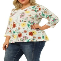 Jedinstvene ponude ženskog plus gornjeg v cvjetne čipke majice