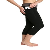 Ženski Capri za aktivnu jogu u donjem dijelu leđa s džepovima