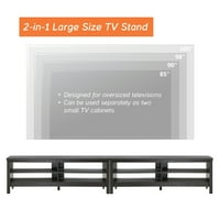 Stanite za TV Entertainment Center LED TV konzola stol za TV s skladištima za spavaću sobu za dnevnu sobu, crno