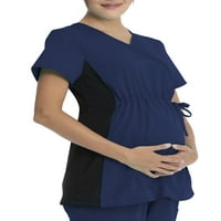 SFRUBSTAR Ženski majčinstvo Fleksibilno rastezljivo pletena bočna ploča Skid Shicb Scrub Top WD800
