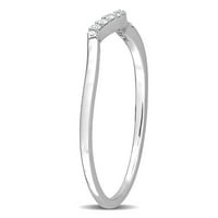 Ženski zaručnički prsten od bijelog zlata od 10 karata s dijamantnim naglaskom