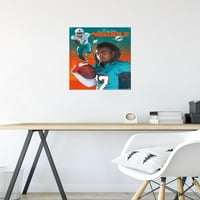 Miami Dolphins - Jaylen Waddle Wall Poster s Pushpins, 14.725 22.375