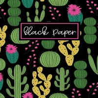 Grida točke crne papire - 8. 11: Cactus Dot Grid Journal - Koristite s olovkama s gel - obrnuta boja s crnim stranicama