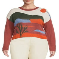 Madden NYC ženskog plus veličine slikovito džemper