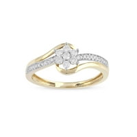 Modni prsten od žutog zlata od 10 karata s dijamantom br.