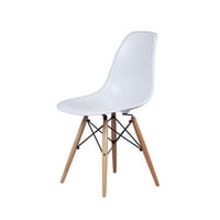 Dizajnerska grupa bijela bočna stolica s drvenim nogama s drvenim nogama