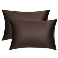 Jedinstvene povoljne jastuke pokriva svilenkasti satenski jastučići s patentnim zatvaračem Set smeđih 21 31