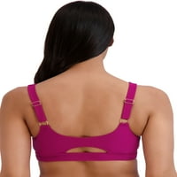 Ženski tamno ružičasti gornji dio bikinija s okruglim izrezom sprijeda i straga i podesivim naramenicama, veličine