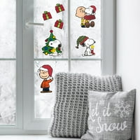 Set kikirikija Snoopy i Charlie Brown Jelz božićni prozori se pričvršćuju 8 8